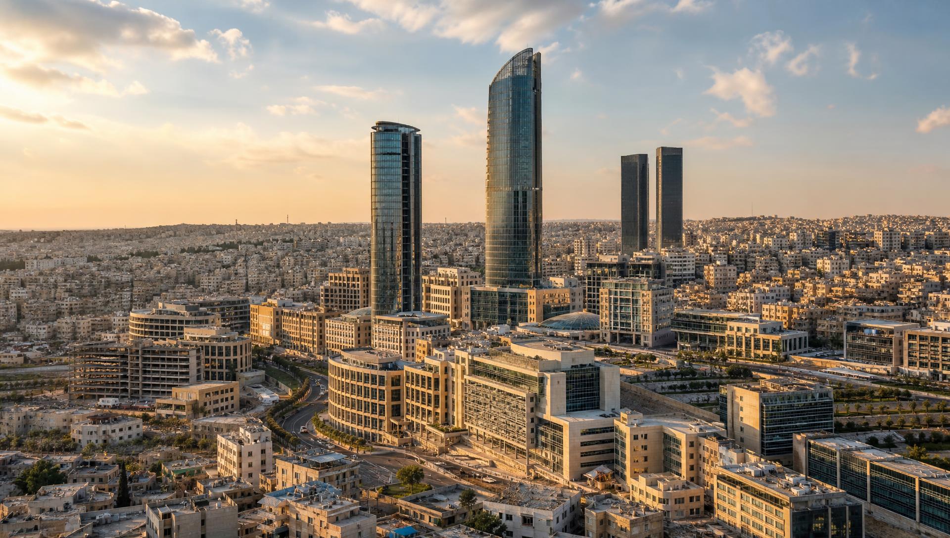 Amman skyline at dusk